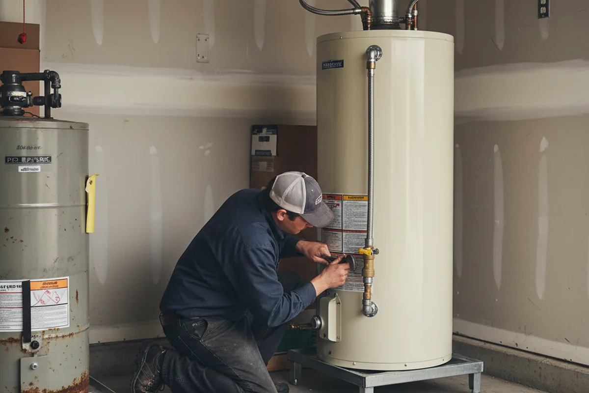 Water heater and shutoff valve replacement in Bloxom